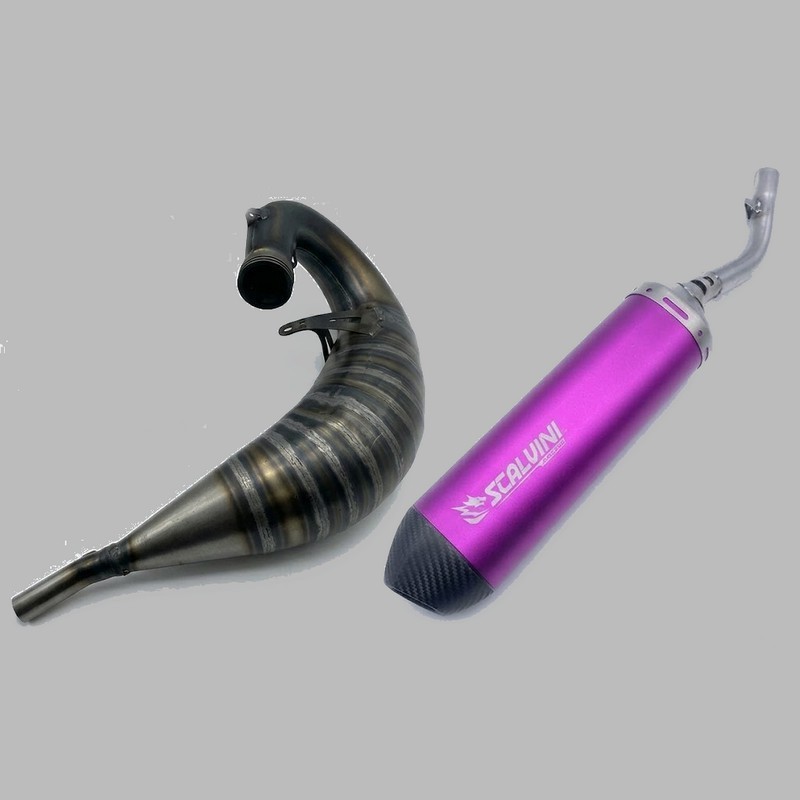 Silenciador SCALVINI completo con silenciador de carbono morado para RR RACING 125 de 2019 a 2024