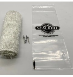 Kit Rockwool SCALVINI 250 mm + Remaches (Recambio Silencioso Redondo Ø70) para motos de motocross