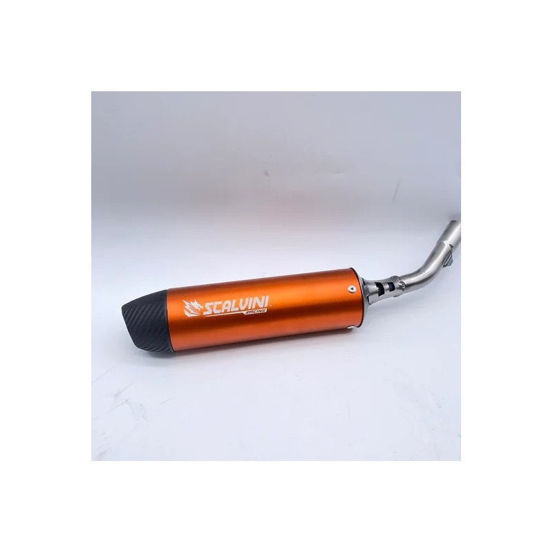 Silenciador de escape SCALVINI Carbon Look Naranja para KTM SX, HUSQVARNA TC, GAS GAS MC 85 a partir de 2025