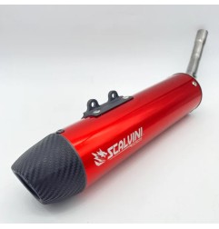 Silencieux d'échappement SCALVINI Carbon Look Rouge pour BETA RR RACING 125 de 2019 à 2026