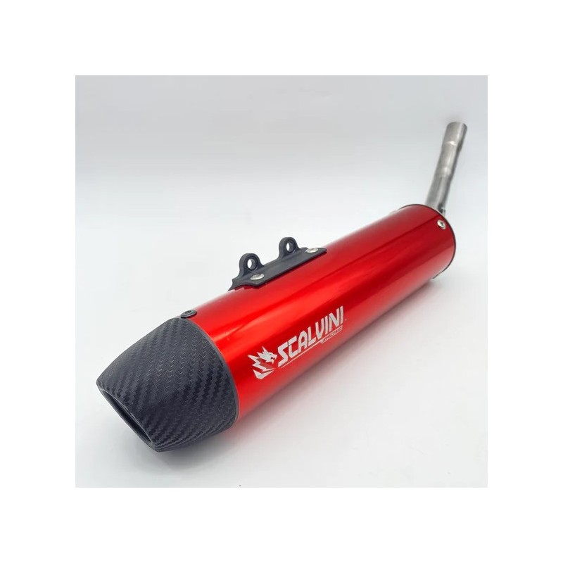 Silencieux d'échappement SCALVINI Carbon Look Rouge pour BETA RR RACING 125 de 2019 à 2026 Silencieux d'échappement SCALVINI Carbon Look Rouge pour BETA RR RACING 125 de 2019 à 2026