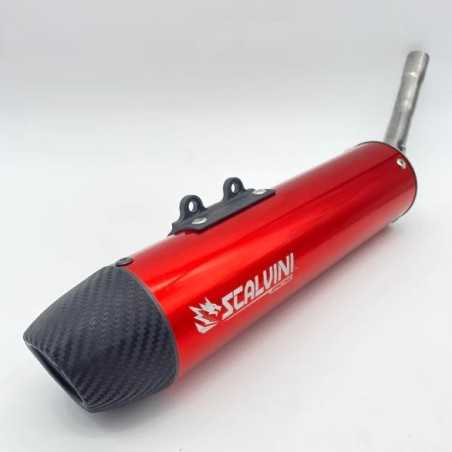 Silencioso de escape SCALVINI Carbon Look Blue para BETA RR RACING 125 de 2019 a 2026