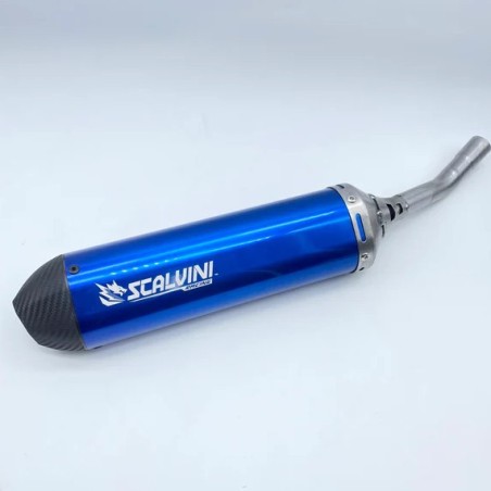 Silencioso de escape SCALVINI Carbon Look Blue para TM RACING 250, 300 de 2008 a 2014