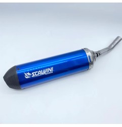 Silencioso de escape SCALVINI Carbon Look Blue para TM RACING 250, 300 de 2008 a 2014