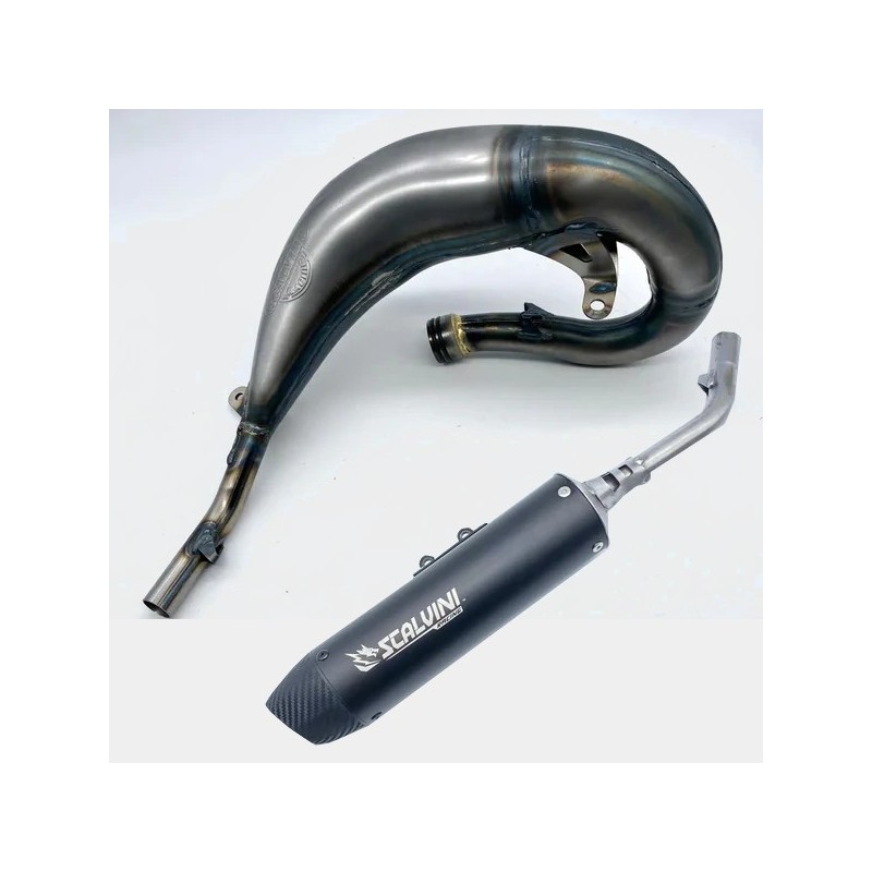 Silenciador SCALVINI completo con silenciador look carbono para KTM SX, HUSQVARNA TC, GAS GAS MC 65 de 2016 a 2023
