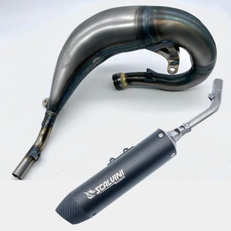 Exhaust system SCALVINI complete with carbon look silencer for KTM SX, HUSQVARNA TC, GAS GAS MC 65 from 2016 to 2023