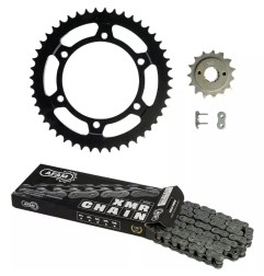 Kit de cadena y corona AFAM o 428MX 12/50 estándar - corona ultraligera con anodizado duro para BETA RRT 50 de 2004 a 2008