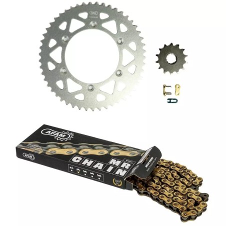 Kit chaîne AFAM 520XRR3 13/50 renforcé - couronne ultra-light anti-boue pour BETA RR 125, 350, 400 de 2013 à 2026