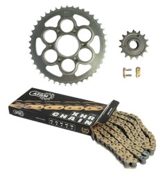 Kit chaîne AFAM 520XRR3 14/52 renforcé - couronne ultra-light anti-boue pour BETA RR 250 de 2004 à 2007