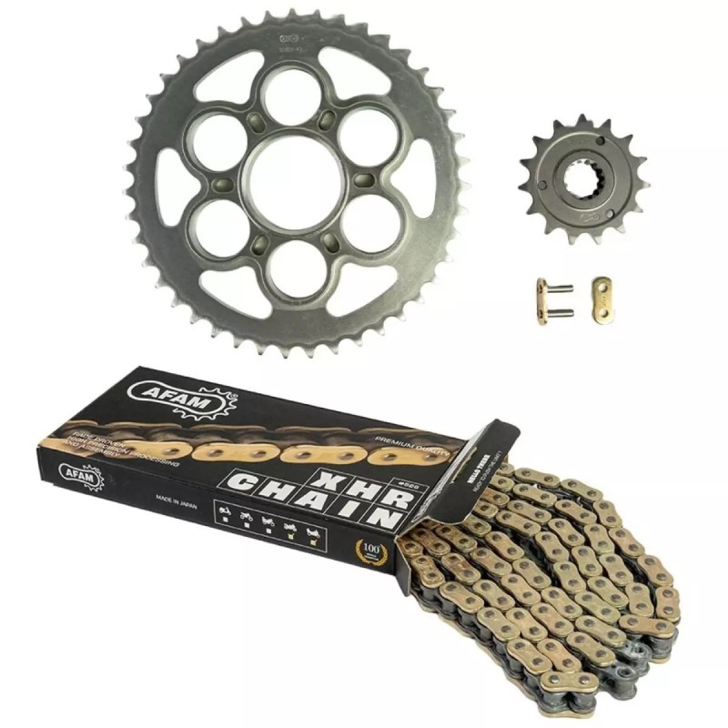 Kit de cadena AFAM 520XRR3 13/48 reforzada - corona estándar para BETA RR 450 de 2009 a 2010 Kit de cadena AFAM 520XRR3 13/48 reforzada - corona estándar para BETA RR 450 de 2009 a 2010