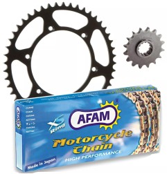 Kit de cadena « AFAM » 520MX6 13/48 reforzada - corona ultraligera para KAWASAKI KXF 250 de 2004 a 2005 - Ref. 3038414