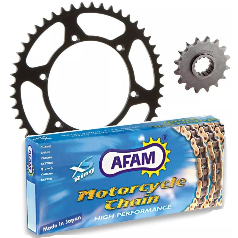 AFAM Chain Kit 520M 11/44 Reinforced - Ultra-Light Hard Anodized Rear Sprocket for GAS GAS CONTACT JTR 160 1996 AFAM Chain Kit 520M 11/44 Reinforced - Ultra-Light Hard Anodized Rear Sprocket for GAS GAS CONTACT JTR 160 1996
