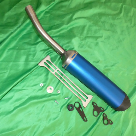 Exhaust silencer SCALVINI Carbon Look Blue for TM RACING 250, 300 from 2008 to 2014