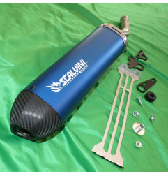 Exhaust silencer SCALVINI Carbon Look Blue for TM RACING 250, 300 from 2008 to 2014 - Ref. 02.1506030864