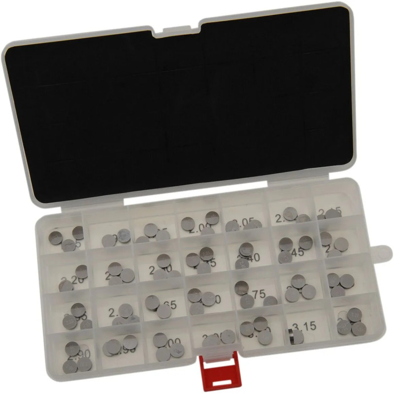 Coffret de pastilles de réglage de soupape Ø 10,00 mm PROX pour KTM, BETA et HUSABERG de 2003 à 2023 Coffret de pastilles de réglage de soupape Ø 10,00 mm PROX pour KTM, BETA et HUSABERG de 2003 à 2023