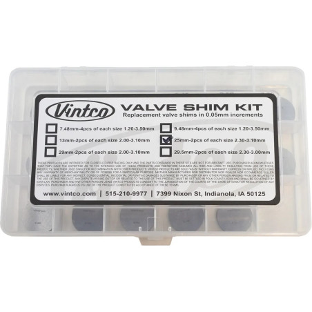 Estuche de pastillas de reglaje de válvulas VINTCO - 25SHIMKIT