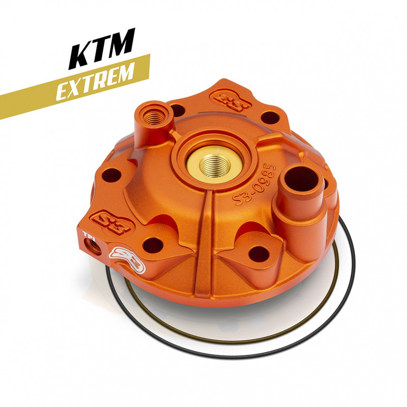 S3 Extreme Enduro Cylinder Head & Insert Kit Low Compression - Orange for HUSQVARNA TE 250, KTM EXC 250 and GAS GAS EC 250