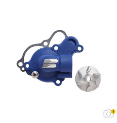 Kit de tapa bomba de agua + hélice BOYESEN Supercooler - Azul para YAMAHA WRF 450, YZF 450 y FANTIC XEF 450, XXF 450