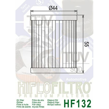 Filtro de aceite HIFLOFILTRO para SUZUKI DR 125 SE, DR-Z 125 L, BETA ALP 200, KAWASAKI KLX 125, KLX 125 L y ARCTIC CAT DVX 250
