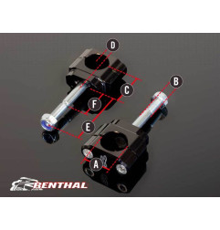 Torretas RENTHAL Ø36 offset 0MM para SUZUKI RMZ 250, RMZ 450 y GAS GAS EC 250, EC 300, XC 200, XC 300 de 2005 a 2027