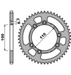 PBR Kettenrad Alu 51 Zähne, Teilung 420 für BETA RRT 50, RRT 50 MOTARD und FANTIC ENDURO 50, ENDURO 50 ER COMPETIZIONE 2002-2019