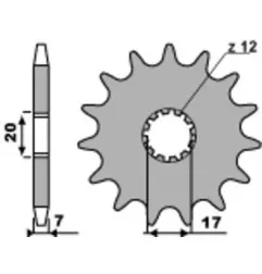 PBR Ritzel Stahl Teilung 428