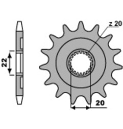 Piñón de acero PBR paso 520 para YAMAHA WRF 250, YZF 250, FANTIC XE 125, XX 125, GAS GAS ECF 250, ECF 300 y RIEJU MARATHON 250