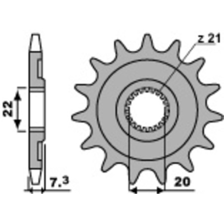 Piñón de acero PBR paso 520 para HM CRE 250 F, CRE 250 X, CRE-F 250 X, CRE-F 300 X, CREF 250 y HONDA CR 125, CRF 250, CRF 250 X