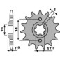 Piñón de acero PBR paso 520 para HONDA CRF 150, CRF 230, CRM 125, XL 125 VARADERO, XR 250 y HM CRF 230, CRF 230 MOTARD