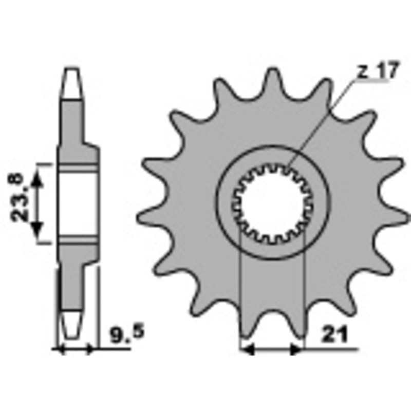 Pignon acier PBR pas 520 pour HONDA CR 250, CR 500, CRF 450, CRF 450 X et HM CRE 450, CRE-F 450 X, CRE-F 500 X, CREF 450 Pignon acier PBR pas 520 pour HONDA CR 250, CR 500, CRF 450, CRF 450 X et HM CRE 450, CRE-F 450 X, CRE-F 500 X, CREF 450