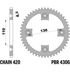 Couronne alu PBR pas 420 - 4306 5