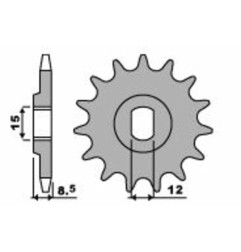 PBR steel front sprocket 415 pitch for KTM SX 50, SX 50 MINI and HUSQVARNA TC 50, TC 50 MINI 2014-2023