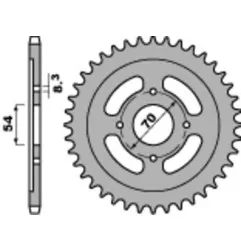PBR Ritzel Stahl Teilung 428 für YAMAHA TTR 125, BETA EVO 80 2T SENIOR, RIEJU TANGO 125 und SHERCO SE 125 CITYCORP 1982-2023
