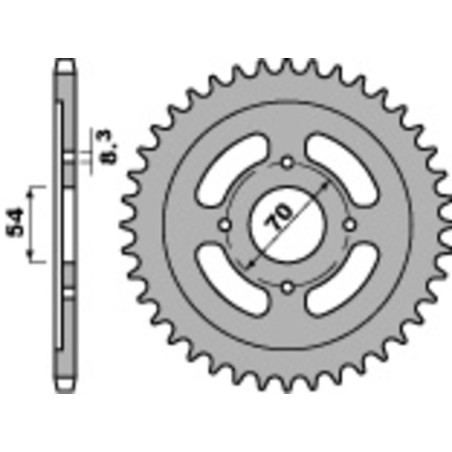 PBR Ritzel Stahl Teilung 428 für YAMAHA TTR 125, BETA EVO 80 2T SENIOR, RIEJU TANGO 125 und SHERCO SE 125 CITYCORP 1982-2023