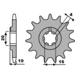 PBR steel front sprocket 520 pitch for HUSQVARNA CR 125, SMS 125, WR 125, WRE 125 1995-2014