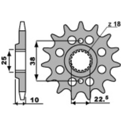 Piñón de acero PBR 15 dientes, paso 520 para HUSQVARNA SMR 449, TC 449, TE 449, TE 449 I.E, TE 511 de 2011 a 2014