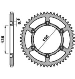 PBR steel rear sprocket 520 pitch for HUSQVARNA WR 125, GAS GAS EC 200, SHERCO SEF 250 and BETA RR 450 1980-2020