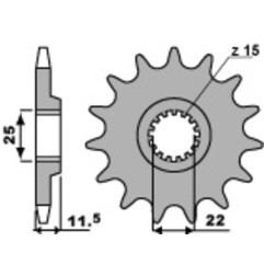 PBR Ritzel Stahl Teilung 520 für KTM ENDURO 690, HUSQVARNA SUPERMOTO 701, GAS GAS ES 700 und CF MOTO MT 800 EXPLORE 1984-2026