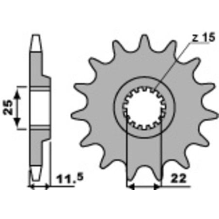 PBR Ritzel Stahl Teilung 520 für KTM ENDURO 690, HUSQVARNA SUPERMOTO 701, GAS GAS ES 700 und CF MOTO MT 800 EXPLORE 1984-2026