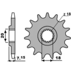 Pignon acier PBR pas 520 pour SUZUKI DRZ 400, RM 125, RMX 250, RMZ 250 de 1989 à 2015
