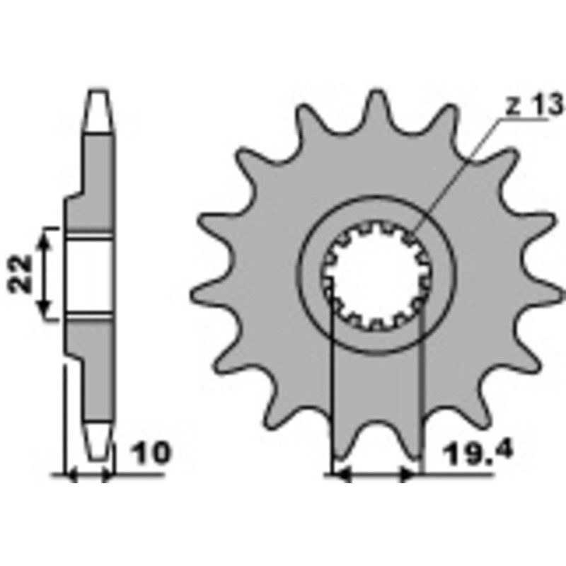 PBR steel front sprocket 520 pitch for SUZUKI DR-Z 400 S, DR-Z 400 SM, DRZ 400, RMX 250, BETA JONATHAN 350 and KAWASAKI KLX 400