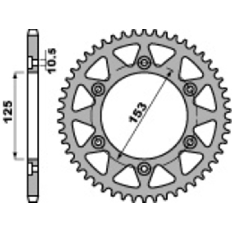 PBR Kettenrad Stahl Teilung 520 für HONDA CRF 250 L, CRF 250 L ABS, CRF 250 L RALLY ABS, CRF 250 M, CRF 300 L 1995-2026