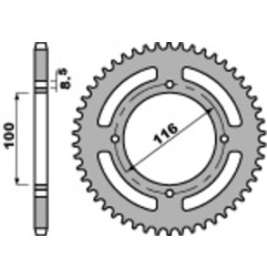 PBR Kettenrad Stahl Teilung 420 für KAWASAKI KX 100, KX 112, KX 80, KX 85 und SUZUKI RM 100 1976-2027