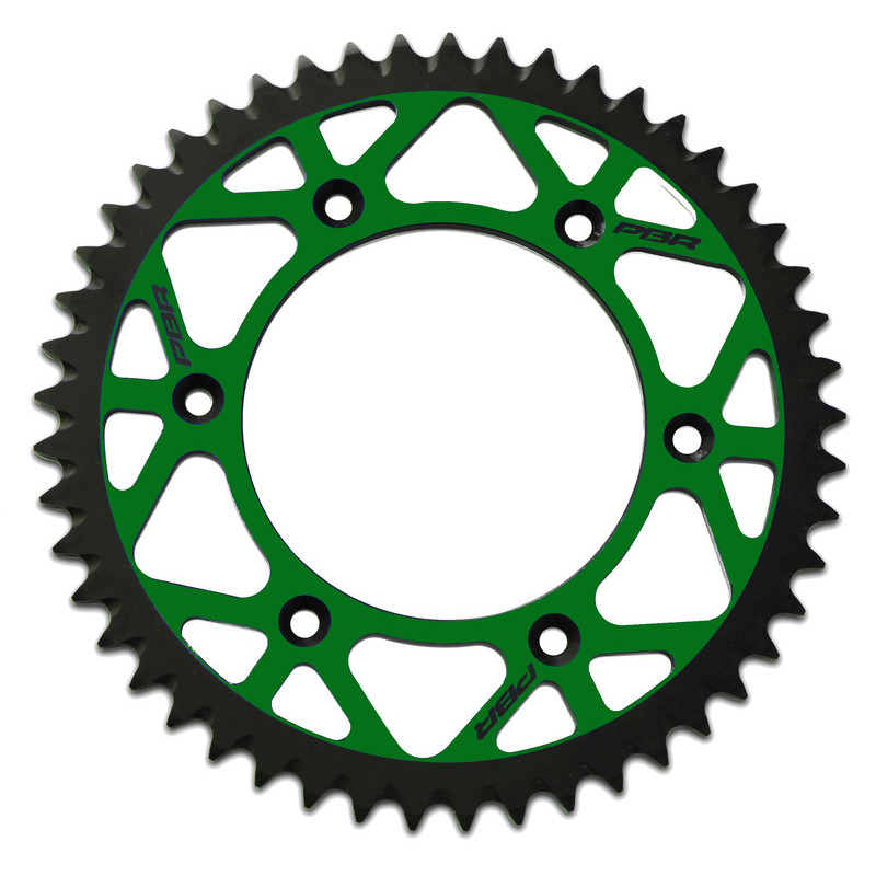 Couronne alu PBR pas 520 pour KAWASAKI KDX 200, KX 125, KX 250, KXF 250, KXF 450 et SUZUKI RMZ 250 de 1981 - 489