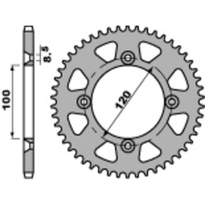 PBR steel rear sprocket 428 pitch for SUZUKI RM 80, RM 85 and YAMAHA YZ 80, YZ 85 1980-2027 PBR steel rear sprocket 428 pitch for SUZUKI RM 80, RM 85 and YAMAHA YZ 80, YZ 85 1980-2027