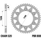 Corona de acero PBR paso 520 para SUZUKI DR-Z 400 S, DR-Z 400 SM, DRZ 400, RMZ 250, RMZ 450 y KAWASAKI KLX 400 de 1989 a 2027