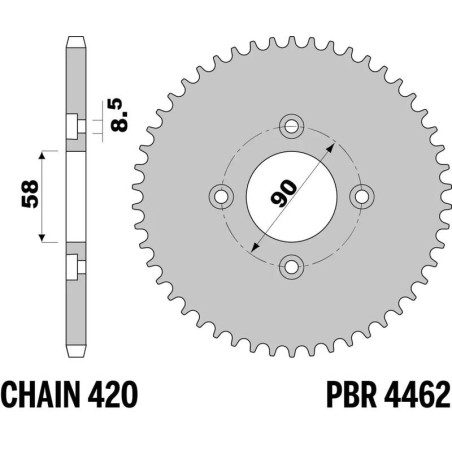 PBR Kettenrad Stahl, Teilung 420 für HONDA CRF 50, MONKEY, MSX 125, XR 50 2000-2027