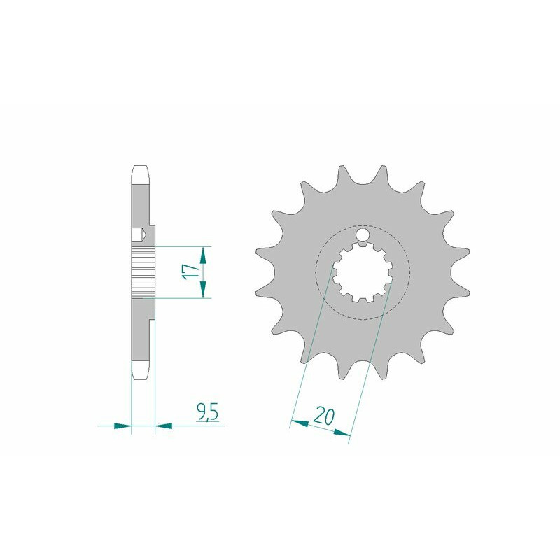 Pignon acier AFAM pas 428 pour BETA EVO 80, EVO 80 2T SENIOR, REV 80, KTM EXC 50, SX 105, SX 85, HUSQVARNA TC 85 et RIEJU RR 50