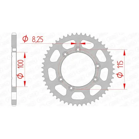 Corona de acero AFAM paso 420 para FANTIC ENDURO 50, ENDURO 50 ER COMPETIZIONE y BETA RRT 50, RRT 50 MOTARD de 2002 a 2019