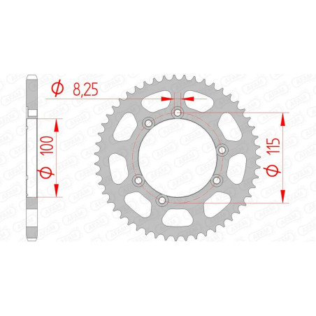 Couronne acier AFAM pas 420 pour FANTIC ENDURO 50, ENDURO 50 ER COMPETIZIONE et BETA RRT 50, RRT 50 MOTARD de 2002 à 2019